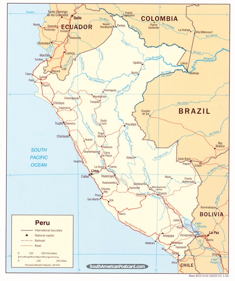 political maps of peru. Political Map of Peru
