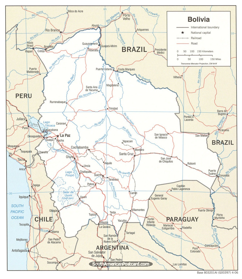 Political Map of Bolivia