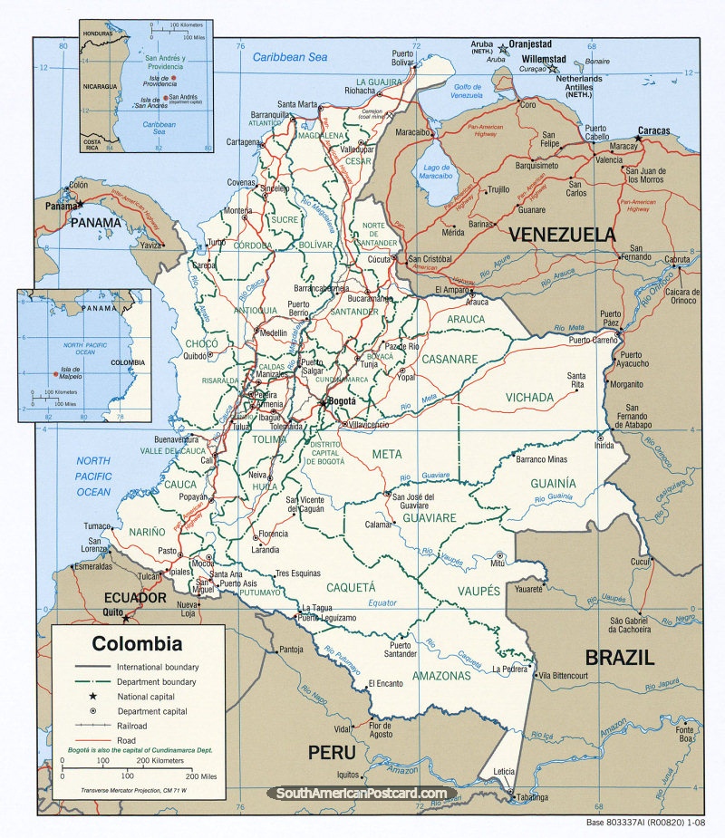 Political Map of Colombia