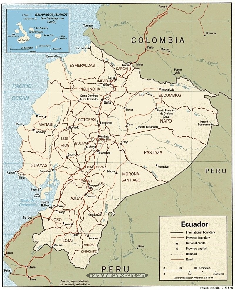 Political Map of Ecuador