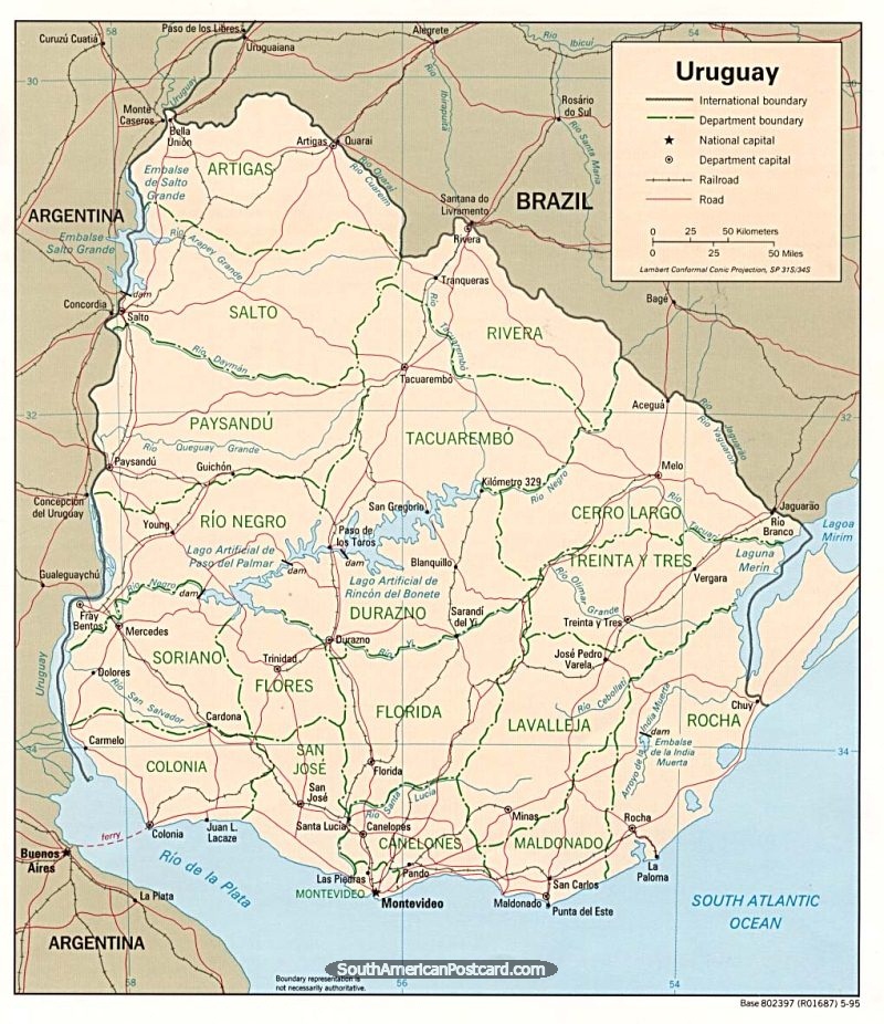 Political Map of Uruguay