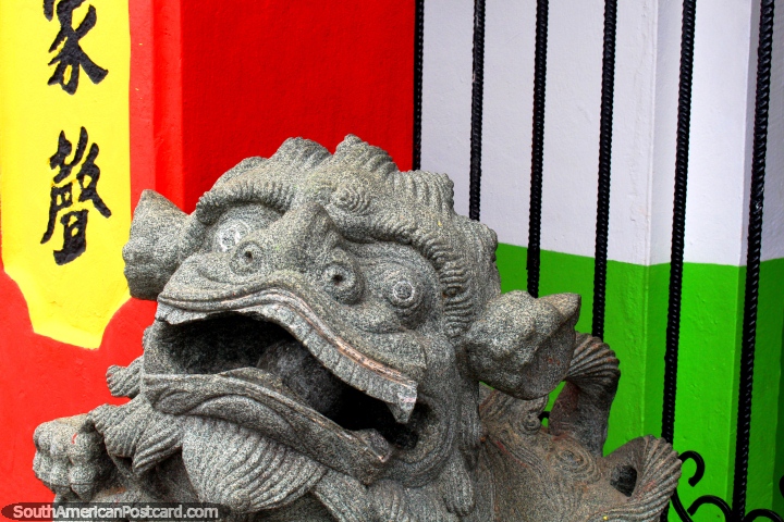 A Chinese dragon made of stone in Cayenne, French Guiana. (720x480px). The 3 Guianas, South America.