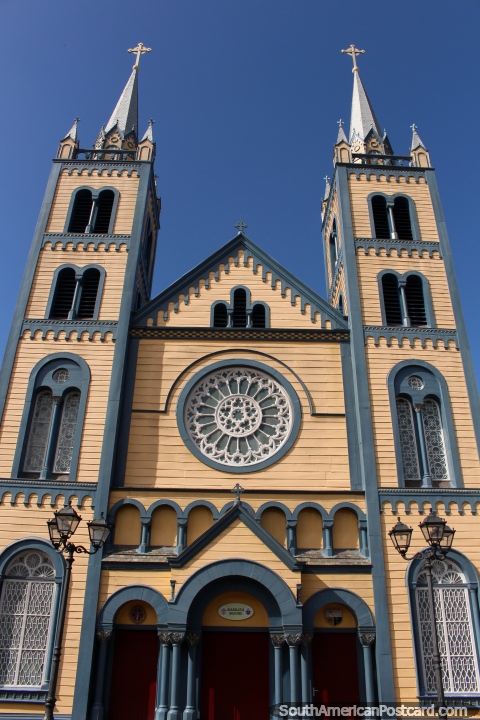 The front face of St. Peter and Paul Cathedral in Paramaribo in Suriname. (480x720px). The 3 Guianas, South America.