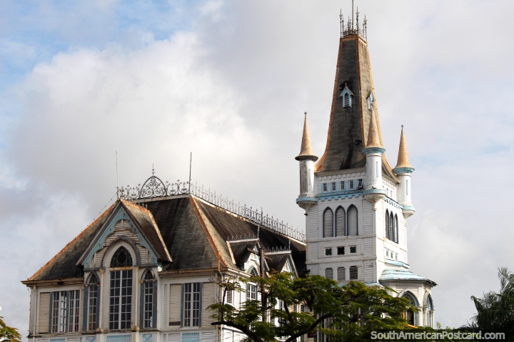 City Hall from a distance, the top half, Georgetown, Guyana. (720x480px). The 3 Guianas, South America.