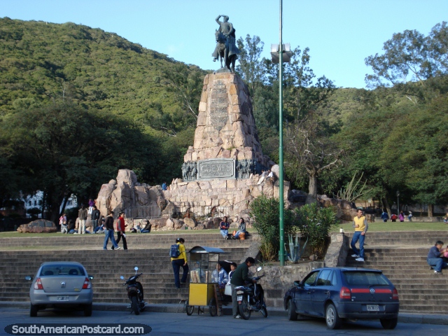 The Guemes man on horse monument at the foot of Cerro San Bernardo in Salta. (640x480px). Argentina, South America.