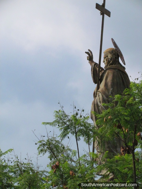 Jesus monument at the top of Cerro San Bernardo in Salta. (480x640px). Argentina, South America.
