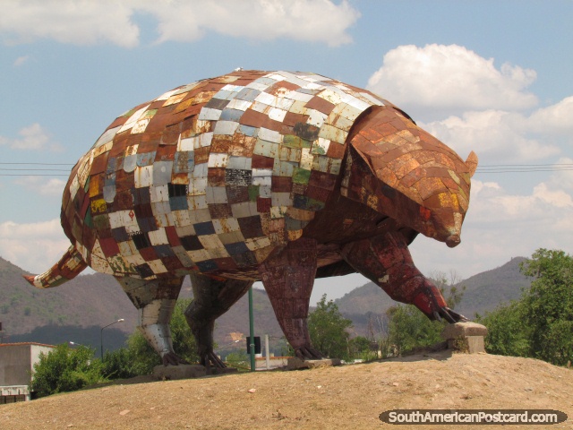 A giant armadillo monument north of Salta city. (640x480px). Argentina, South America.