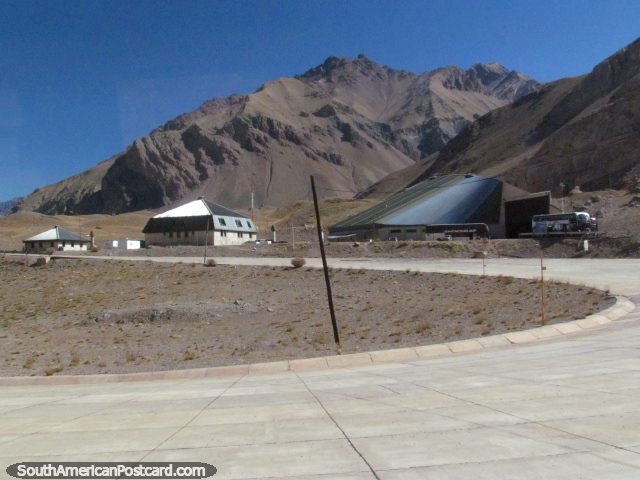 The dual Chile/Argentina passport control up at the peak 10mins from the official border. (640x480px). Argentina, South America.