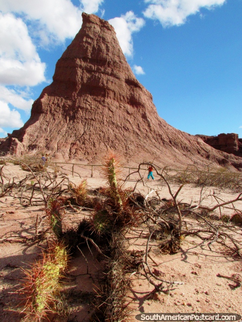 El Obelisco es 26 metros de alto, una roca enorme en el Quebrada de las Conchas en Cafayate. (480x640px). Argentina, Sudamerica.