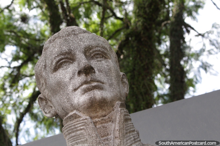 Admiral Guillermo Brown (1777-1857), founder of the Argentine Navy, bust in Resistencia. (720x480px). Argentina, South America.