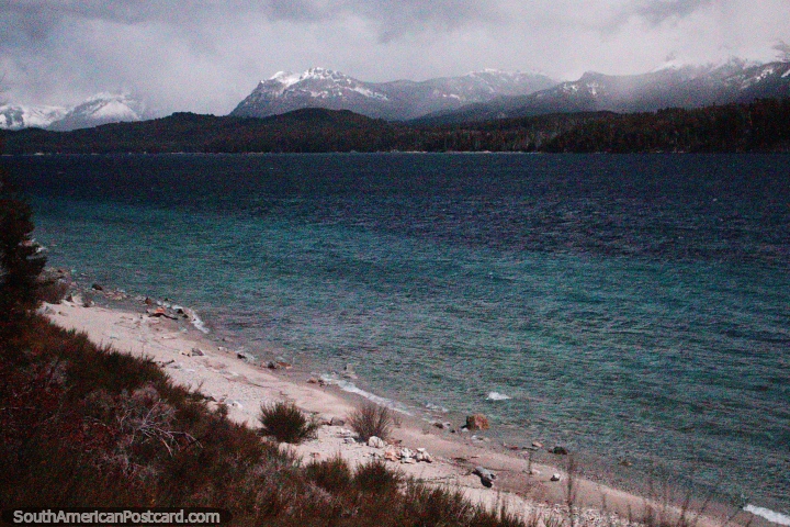 Nahuel Huapi Lake as seen from the bus on the journey between Villa La Angostura and Bariloche. (720x480px). Argentina, South America.