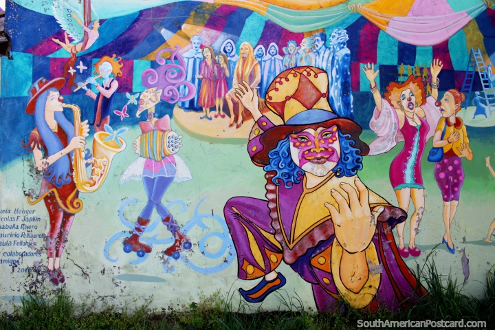 Fantasy scene painted by awesome artists on an unused section in El Bolson. (720x480px). Argentina, South America.