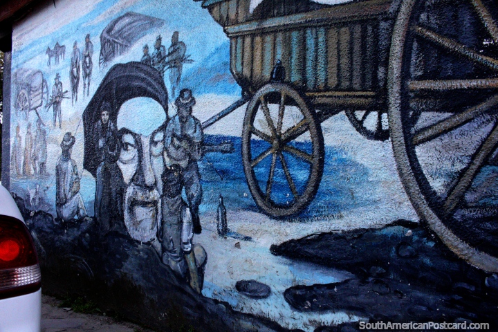 Jose L. Chatruc, street art dedication to a man in El Bolson. (720x480px). Argentina, South America.