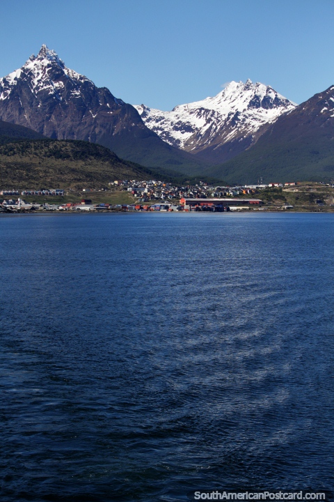 Heading out into the Beagle Channel by ferry to see the sights in the harbor in Ushuaia. (480x720px). Argentina, South America.