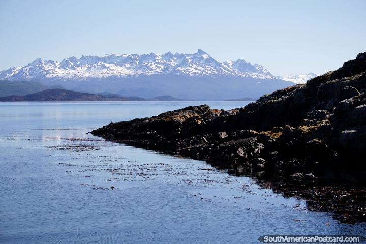 The Martial Ranges dominate the backdrop in all parts of Ushuaia. (720x480px). Argentina, South America.