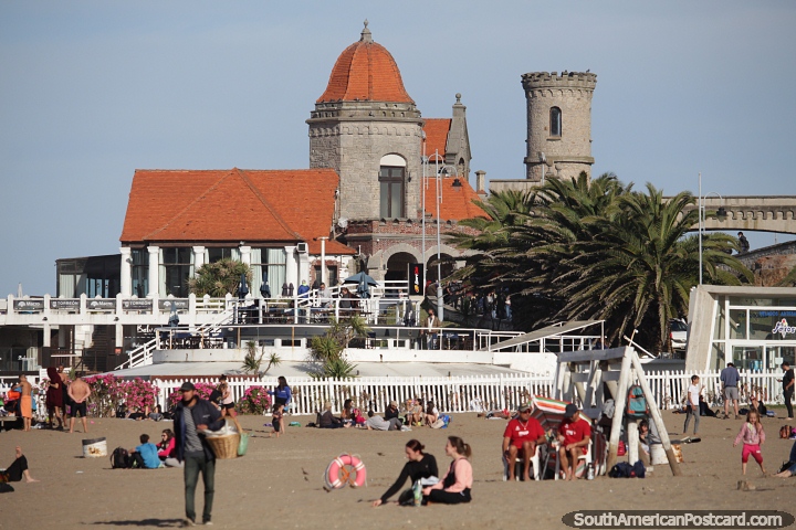 Castle and tower (Torreon del Monje) built in 1927, beach at Mar del Plata. (720x480px). Argentina, South America.