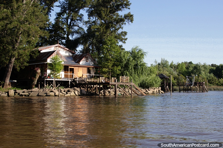 Stunning lifestyle living riverside in a beautiful wooden house in Tigre, Buenos Aires. (720x480px). Argentina, South America.
