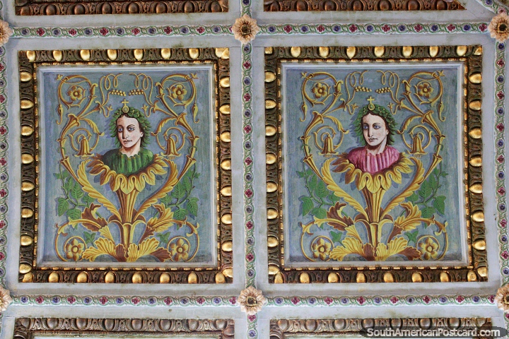 Painting on the ceiling of the church at Salesiano museum in Viedma. (720x480px). Argentina, South America.