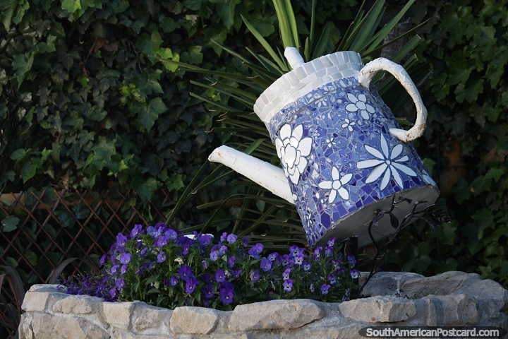 Gaiman, the home of Welsh tea houses, large ceramic teapot and garden. (720x480px). Argentina, South America.