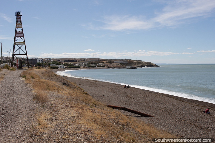 Seafront and tower in Caleta Olivia, province of Santa Cruz. (720x480px). Argentina, South America.