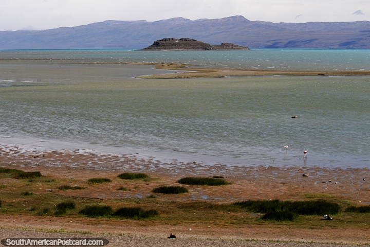 A black island in the middle of Lake Argentino in El Calafate. (720x480px). Argentina, South America.