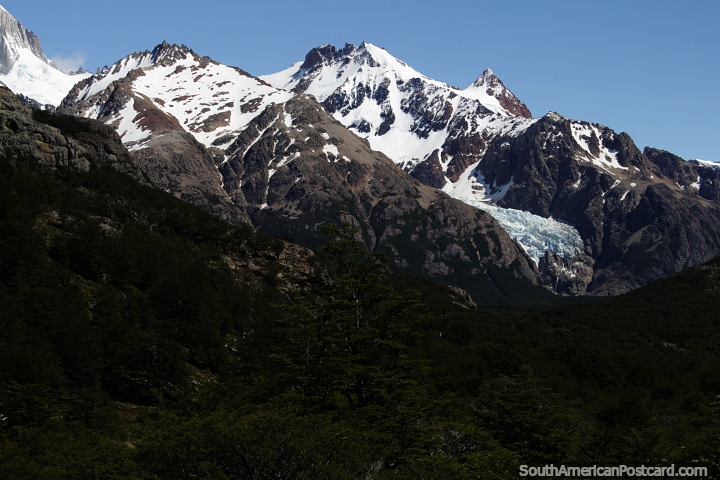 Walking through the wilderness and nature trails of El Chalten, trekking capital. (720x480px). Argentina, South America.