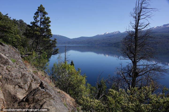 Views of the lake on the Puerto Limonao Trail at Alerces National Park, Esquel. (720x480px). Argentina, South America.