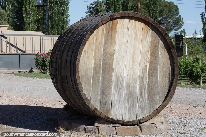 Wine barrel at Labiano Winery (1925) in San Rafael. (720x480px). Argentina, South America.