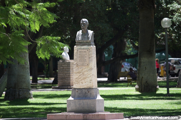 Manuel Lainez (1852-1924), politics and diplomat, bust at the park in San Juan. (720x480px). Argentina, South America.
