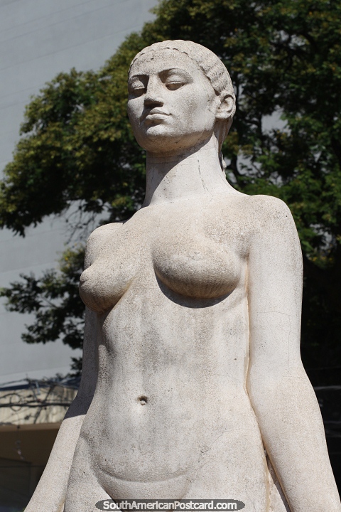 Flor Indgena, escultura en cemento de Gonzalo Leguizamon Pondal en Resistencia. (480x720px). Argentina, Sudamerica.