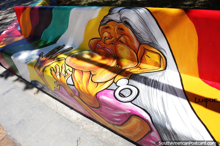 Rosa Grilo, conocida por su testimonio, mural en Resistencia. (720x480px). Argentina, Sudamerica.