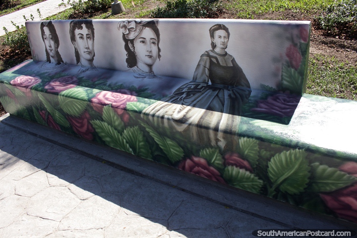 Women and roses, not a rock band, nice mural at the plaza in Resistencia. (720x480px). Argentina, South America.