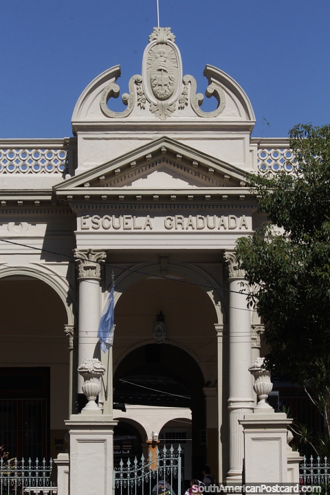 Manuel Belgrano School, antique building in Corrientes. (480x720px). Argentina, South America.