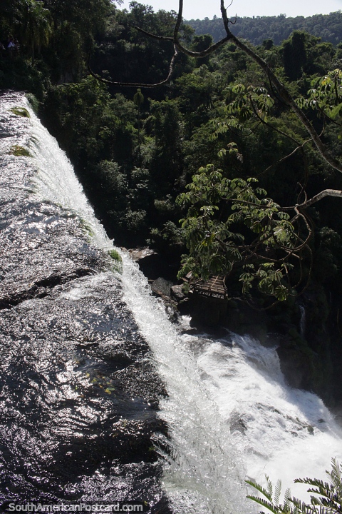 Cascadas que golpean sobre los acantilados rocosos de las Cataratas del Iguaz. (480x720px). Argentina, Sudamerica.
