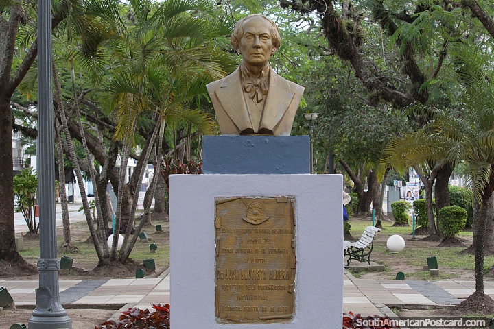 Dr. Juan Bautista Alberdi (1810-1884), a writer, artist, politician and more, bust in Formosa. (720x480px). Argentina, South America.
