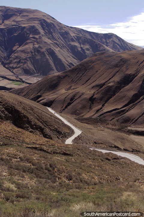 Road through the mountains around Valle Encantado, Route 33. (480x720px). Argentina, South America.