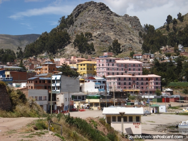 Alojamiento en la Titicaca lakefront. (640x480px). Bolivia, Sudamerica.