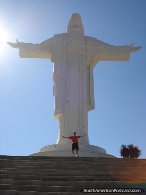 Cristo De La Concordia, the real tallest Jesus statue in the world, Cochabamba. (480x640px). Bolivia, South America.