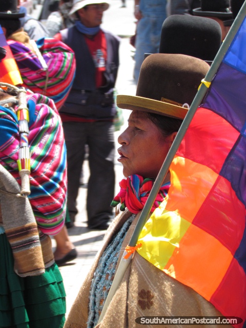Protestos e marchas em La Paz. (480x640px). Bolvia, Amrica do Sul.