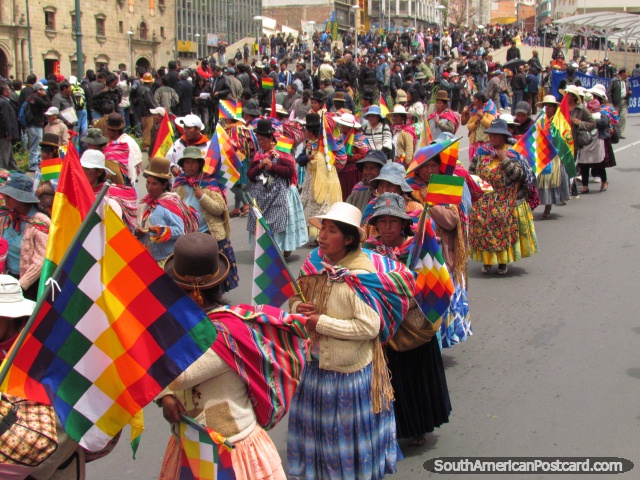 Protestos principais em La Paz. (640x480px). Bolvia, Amrica do Sul.