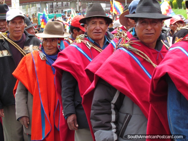 Indigenous men in La Paz. (640x480px). Bolivia, South America.