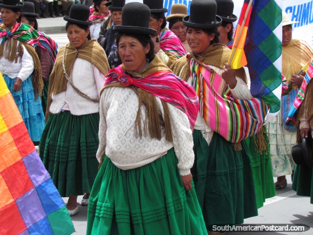 Ms seoras del sombrero de Bolivia. (640x480px). Bolivia, Sudamerica.
