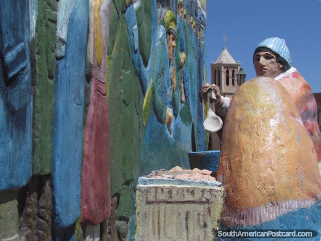 Uma escultura de monumento em um parque de Uyuni. (640x480px). Bolvia, Amrica do Sul.
