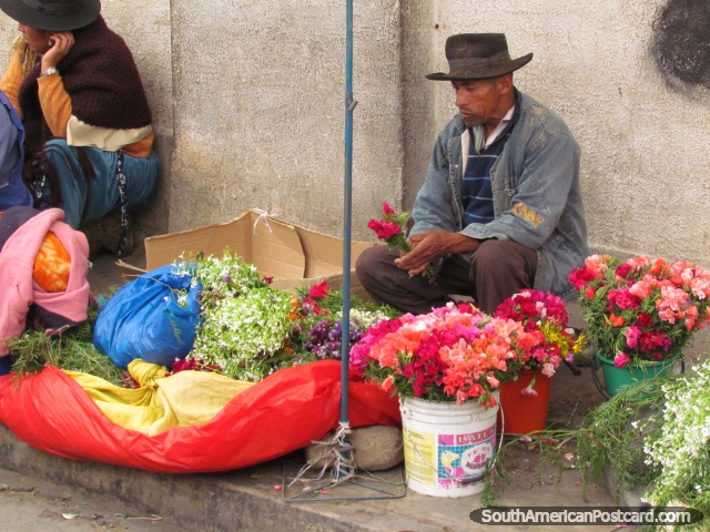 The flower markets in Potosi. (640x480px). Bolivia, South America.