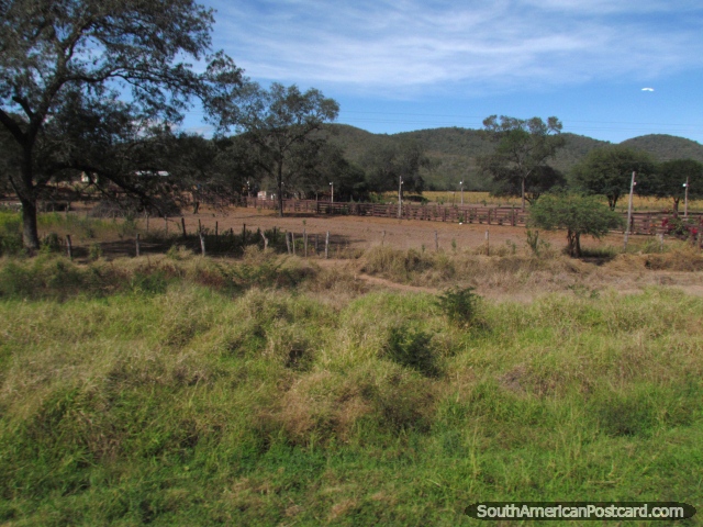 A ranch and hills north of the Parapeti River. (640x480px). Bolivia, South America.