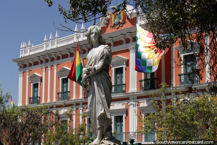 The Government Palace (1852) at Plaza Murillo in La Paz. (720x480px). Bolivia, South America.
