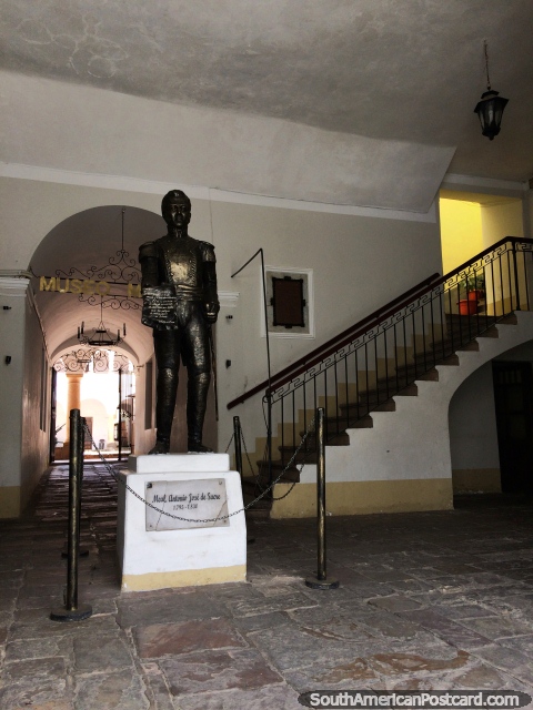 Antonio Jose de Sucre (1795-1830), Venezuelan independence leader, ex-president of Bolivia, statue in Sucre. (480x640px). Bolivia, South America.