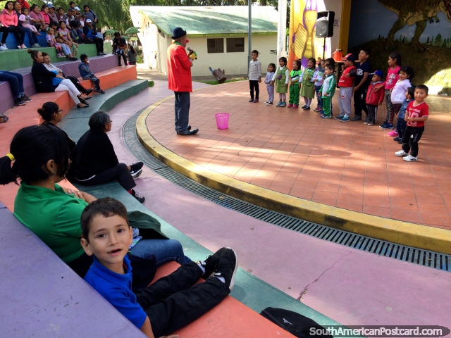 Sucre is a great city for children to enjoy playgrounds and shows for kids at the parks. (640x480px). Bolivia, South America.