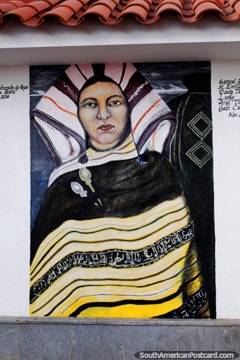 Cecilio Guzman de Rojas (1899-1950) - Nusta, 1936, mural de uma pintura famosa em Potosi. (480x720px). Bolívia, América do Sul.