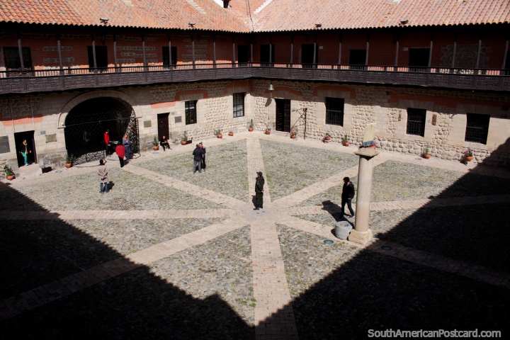 Cobblestone courtyard inside the National Mint, the coin museum in Potosi. (720x480px). Bolivia, South America.